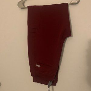FIGS Men's Medium Axim Cargo Scrub Pants Burgundy Regular Length